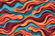 Frying bacon quirky doodle pattern, wallpaper, background, cartoon, vector, whimsical Illustration
