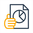Illustration icon for holding a stock book, offering stock business information.