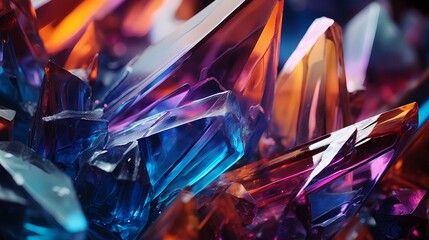 Wall Mural - colorful abstract crystals forming in a super-saturated solution. (generative ai)