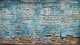 Fototapeta  - Old brick wall texture background, worn cracked paint and plaster