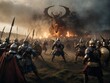 an epic battle scene from a fantasy game