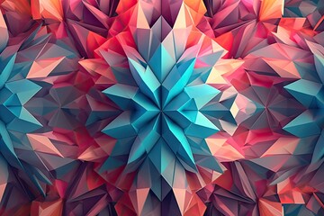 Wall Mural - Abstract Geometric Background: Kaleidoscope of 3D Shapes Floating in Infinite Space, generative AI