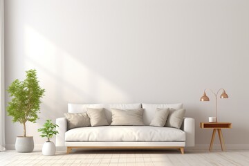 Wall Mural - White wall living room have sofa and decoration