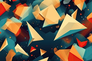 Wall Mural - Abstract Shapes Background: Dynamic Arrangement of Geometric Forms, generative AI