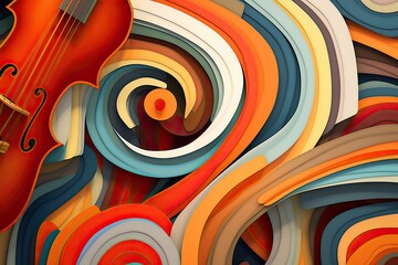 Abstract Tricolor Background: Harmonizing the Symphony of a Perfectly Tuned Orchestra, generative AI