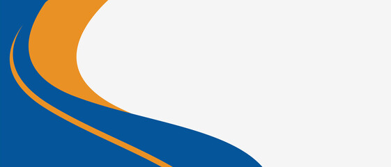 Wall Mural - blue and orange business banner background with dynamic curve