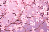 Fototapeta Storczyk - Pink Abstract Background: Exquisite Cherry Blossom Delicacy in Full Bloom, generative AI