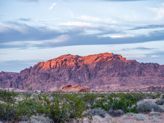 Wall Mural - Valley of Fire Landscape Scenery with beautiful colorful sandstone mountains in the Nevada desert near Las Vegas.