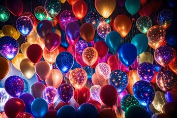 bundles of balloons in red white pink and also in the bunches with water and multicolor for decoraio
