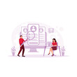 © berkah design - Human resource management seeks or recruits employees who have passed the company's selection. Database concept. Trend Modern vector flat illustration