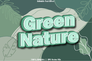 Wall Mural - Green Nature Editable Text Effect 3D Emboss Style