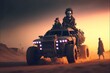 savage nomad clowns of the wasteland mad max cars action scene epic composition highly detailed wide shot film grain rainbowshift cinematic night volumetric lighting atmospheric establishing shot 