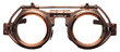 Copper steampunk glasses, goggles vintage fashion isolated.
