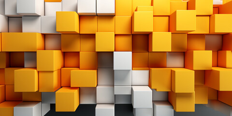 Beautiful futuristic Geometric 3D wall in light yellow and white tones