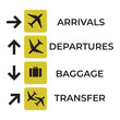 © Paolo - Set of airport signs. Airport direction banners. Airport boards.