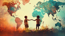Different International Multicultural Children Standing Together