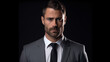 © Nurple Art - Portrait of a Male Businessman Wearing Grey Suit, Serious Face