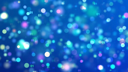 Wall Mural - blue gradient digital numbers abstract background