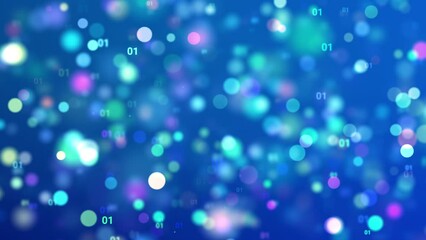 Wall Mural - blue gradient digital numbers abstract background