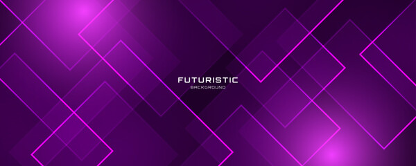 3D purple techno abstract background overlap layer on dark space with glowing rhombus effect decoration. Modern graphic design element lines style concept for banner, flyer, card, or brochure cover