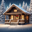 Weihnachtsurlaub in einer Hütte, gen ai