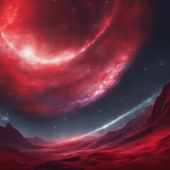 Wall Mural - space, the cosmos, galaxy, red