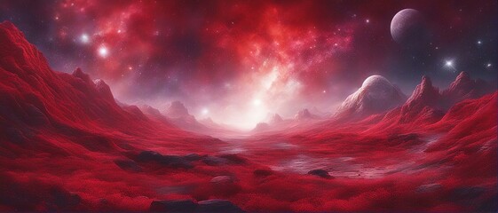 Canvas Print - space, the cosmos, galaxy, red