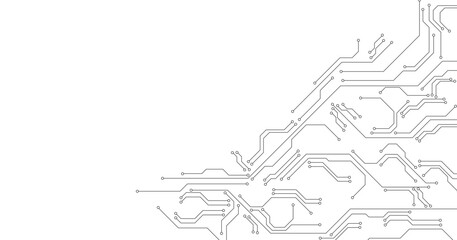 Aufkleber - Technology black circuit diagram concept. High-tech circuit board connection system.Vector abstract technology on a white background.