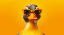 Generative AI Illustration Of Stylish Funny Duck With.Generative AI