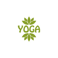 Sticker - Yoga word icon isolated on transparent background