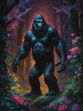 Big Gorilla Or Bigfoot In The Forest