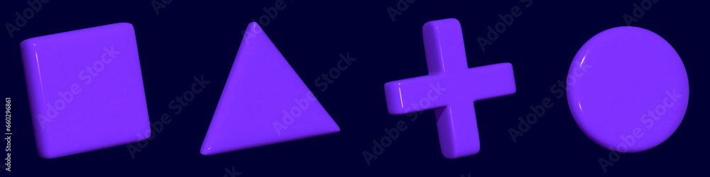3d button game set. Button joystick for video game. 3d vector render ...