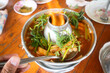 Ryukyu Fish spawn Tom Yum with soup, water mimosa is a famous food in Thailand