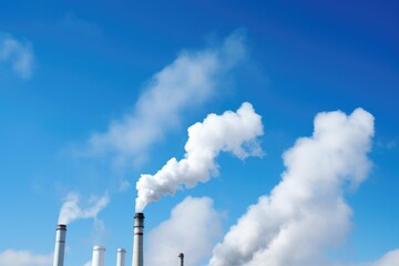 Wall Mural - smoke from industrial chimneys against a clear sky