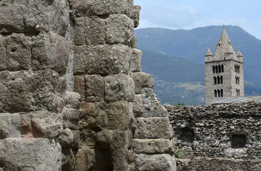 Wall Mural - On the Decumanus Maximus near the Porta Praetoria, stands the Roman Theater of Aosta from the 1st century AD. It is a masterpiece of high-imperial Roman architecture.