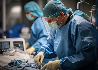 equipo médico en una sala de emergencias