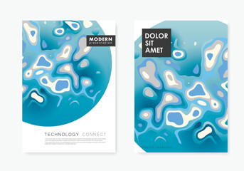 Leinwandbilder - Liquid vector shapes background. Abstract color blue design. Futuristic templates