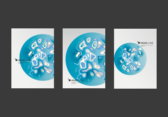 Leinwandbilder - Liquid vector shapes background. Abstract color blue design. Futuristic templates