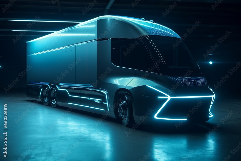 Future of autonomous cargo transportation AV cargo truck, generative ai ...