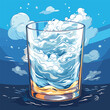 A storm in a glass of water. A major fuss over a trivial matter. Vector