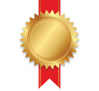 © Marty's Art - blank gold award seal with red ribbon