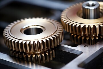 Poster - two interlocked gears in a complex machinery