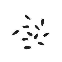 Sunflower Seed Icons, Scattered Sunflower Seeds Symbol, Sun Flower Grains Silhouette, Edible Oil Seeds