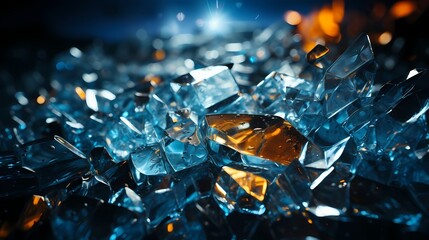 Wall Mural - abstract illustration of shattered glass with light reflections and textures, suitable for concepts 