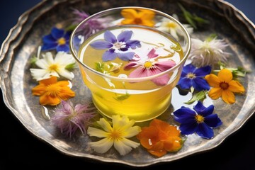 Sticker - miso soup with edible flowers as a garnish