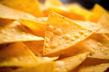 Poster - close-up picture showing the texture of nacho chips