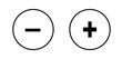 Illustration of a plus and minus sign in a circle