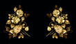 Symmetrical composition of gold roses