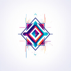 Wall Mural - experience a cosmic journey with this stunning artwork featuring a retro vibe, starry night, and geo