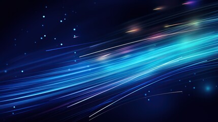 Elegant abstract light line effect design illustration, fiber optic on black background.